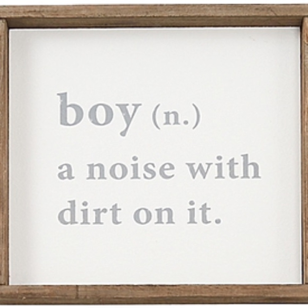 Mudpie Boy Definition Wood Plaque Sign